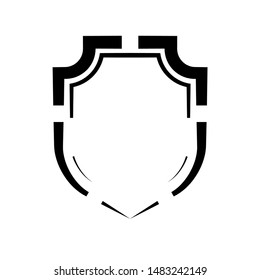 Protect guard shield plain line concept. Outline shield badge. Safety icon set. Privacy banner. Security label icon. style protect sticker symbol shape. Safeguard simple sign linear shield pictogram