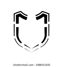 Protect guard shield plain line concept. Outline shield badge. Safety icon set. Privacy banner. Security label icon. style protect sticker symbol shape. Safeguard simple sign linear shield pictogram