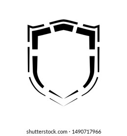 Protect guard shield plain line concept. Outline shield badge. Safety icon set. Privacy banner. Security label icon. style protect sticker symbol shape. Safeguard simple sign linear shield pictogram