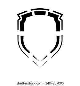 Protect guard shield plain line concept. Outline shield badge. Safety icon set. Privacy banner. Security label icon. style protect sticker symbol shape. Safeguard simple sign linear shield pictogram