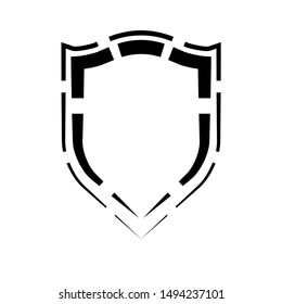 Protect guard shield plain line concept. Outline shield badge. Safety icon set. Privacy banner. Security label icon. style protect sticker symbol shape. Safeguard simple sign linear shield pictogram