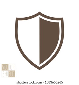 Protect guard shield plain line concept. Outline shield badge. Safety icon set. Privacy banner. Security label icon. style protect sticker symbol shape. Safeguard simple sign linear shield pictogram
