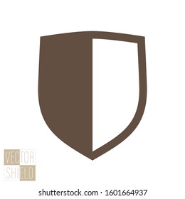 Protect guard shield plain line concept. Outline shield badge. Safety icon set. 