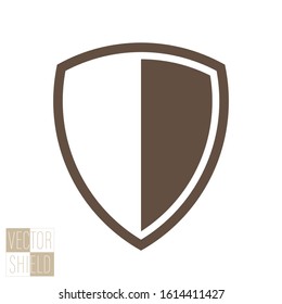 Protect guard shield plain line concept. Outline shield badge. Safety icon set. Privacy banner. Security label icon. style protect sticker symbol shape. Safeguard simple sign linear shield pictogram