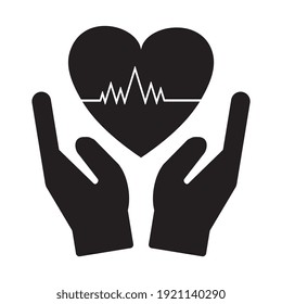 Protect heart symbol, medical icon