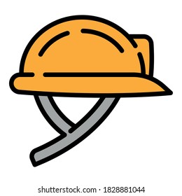 Protect helmet architect icon. Outline protect helmet architect vector icon for web design isolated on white background