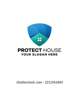 Plantilla de logotipo de gradiente para la casa