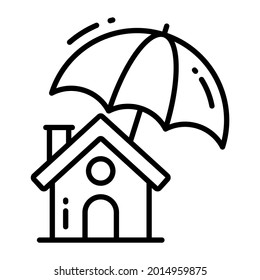 protect house trendy icon, line style isolated on white background. Symbol for your web site design, logo, app, UI.