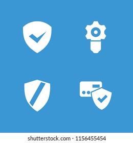 Protect icon. collection of 4 protect filled icons such as card protection, shield. editable protect icons for web and mobile.