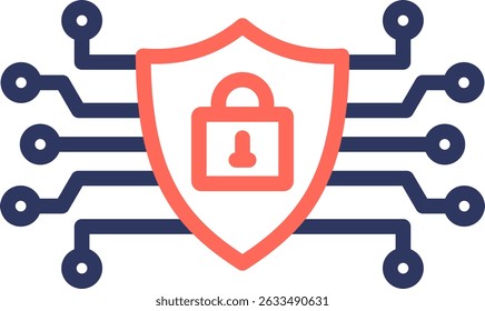 Protect Icon Line Color Vector Illustration