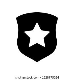 protect icon. secure  line style. Shield with  star icon sign vector