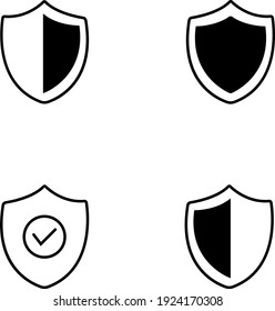 Symbol-Set-Logo beschützen Vektor einfachen, weißen Hintergrund