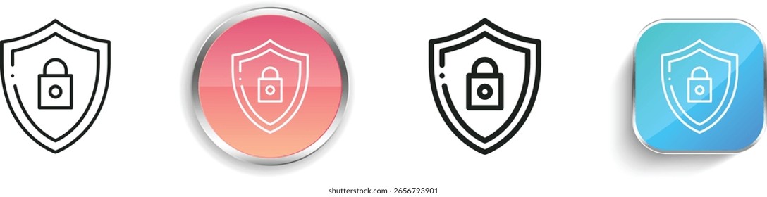 ícone proteger. Design fino, linear, regular e estilo botão isolado no fundo branco