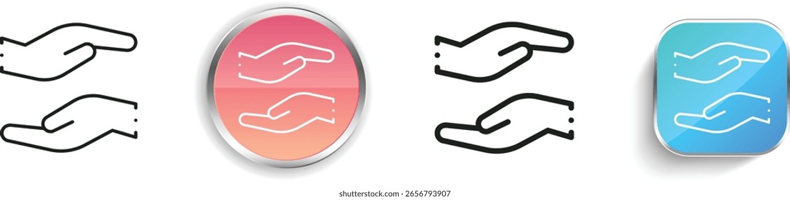 protect icon. Thin Linear, Regular and Button Style Design Isolated On White Background