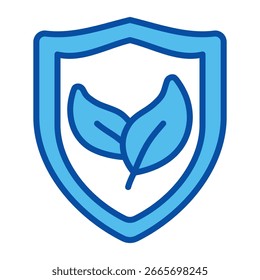 Protect Icons In Blue Style, Vector Illustration
