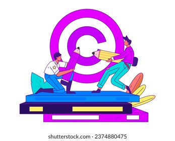 Protect intellectual property flat vector concept operation hand drawn illustration
