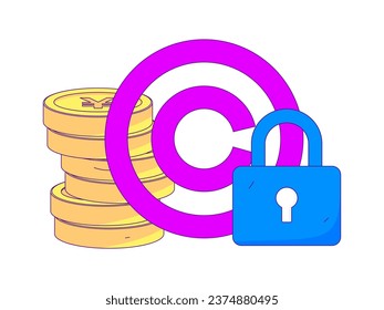 Protect intellectual property flat vector concept operation hand drawn illustration
