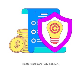 Protect intellectual property flat vector concept operation hand drawn illustration
