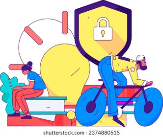 Protect intellectual property flat vector concept operation hand drawn illustration
