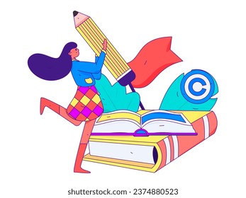 Protect intellectual property flat vector concept operation hand drawn illustration
