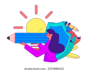 Protect intellectual property flat vector concept operation hand drawn illustration
