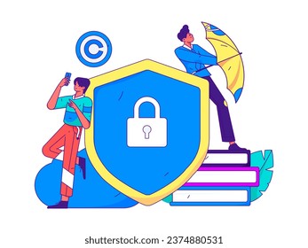 Protect intellectual property flat vector concept operation hand drawn illustration
