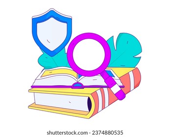 Proteger la propiedad intelectual el concepto de vector plano operación ilustración de mano
