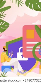 Protect intellectual property flat vector concept operation hand drawn illustration
