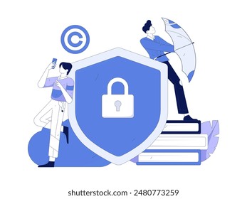 Protect intellectual property flat vector concept operation hand drawn illustration
