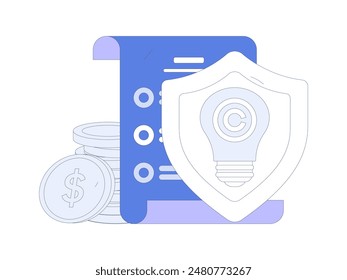 Protect intellectual property flat vector concept operation hand drawn illustration
