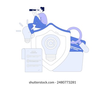 Protect intellectual property flat vector concept operation hand drawn illustration
