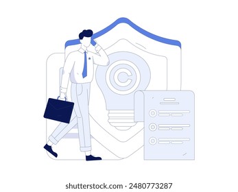 Protect intellectual property flat vector concept operation hand drawn illustration
