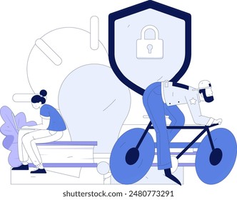 Protect intellectual property flat vector concept operation hand drawn illustration
