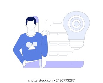 Proteger la Propiedad intelectual de Vector plano concepto de operación dibujado a mano ilustración
