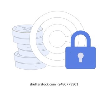 Protect intellectual property flat vector concept operation hand drawn illustration
