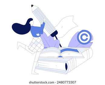 Protect intellectual property flat vector concept operation hand drawn illustration
