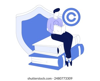 Protect intellectual property flat vector concept operation hand drawn illustration
