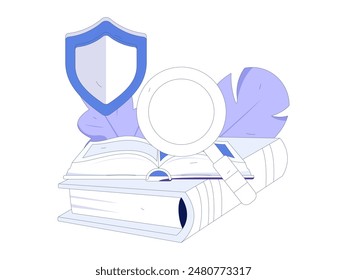 Protect intellectual property flat vector concept operation hand drawn illustration
