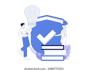 Protect intellectual property flat vector concept operation hand drawn illustration
