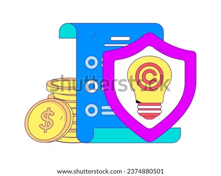 Protect intellectual property flat vector concept operation hand drawn illustration
