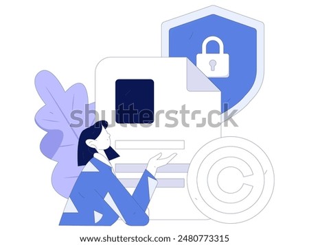 Protect intellectual property flat vector concept operation hand drawn illustration
