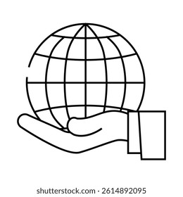 protect international business line icon vector. protect international business sign. isolated contour symbol black illustration