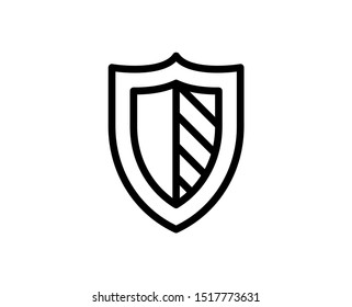 Protect line icon. Vector symbol in trendy flat style on white background. Shield sing for design.