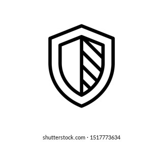 Protect line icon. Vector symbol in trendy flat style on white background. Shield sing for design.