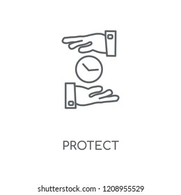 Protect linear icon. Protect concept stroke symbol design. Thin graphic elements vector illustration, outline pattern on a white background, eps 10.