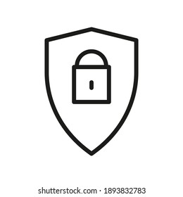 Protect Locked Outline Vector Icon. For Web And App