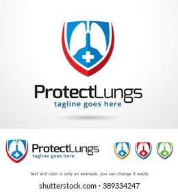 Protect Lungs Logo Template Design Vector