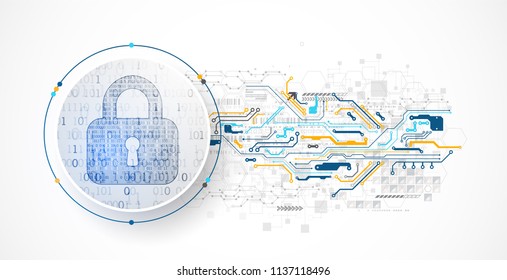Protect mechanism, system privacy. Vector illustration