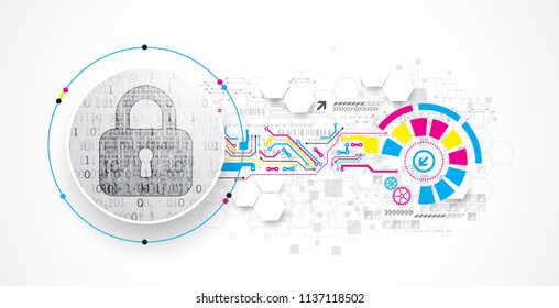 Protect mechanism, system privacy. Vector illustration