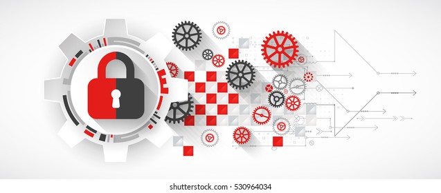 Protect mechanism, system privacy, vector illustration